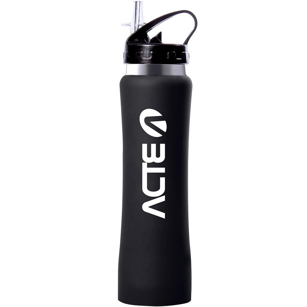 SQUEEZE TÉRMICO ACTE SPORTS EMBORRACHADO 500ML PRETO