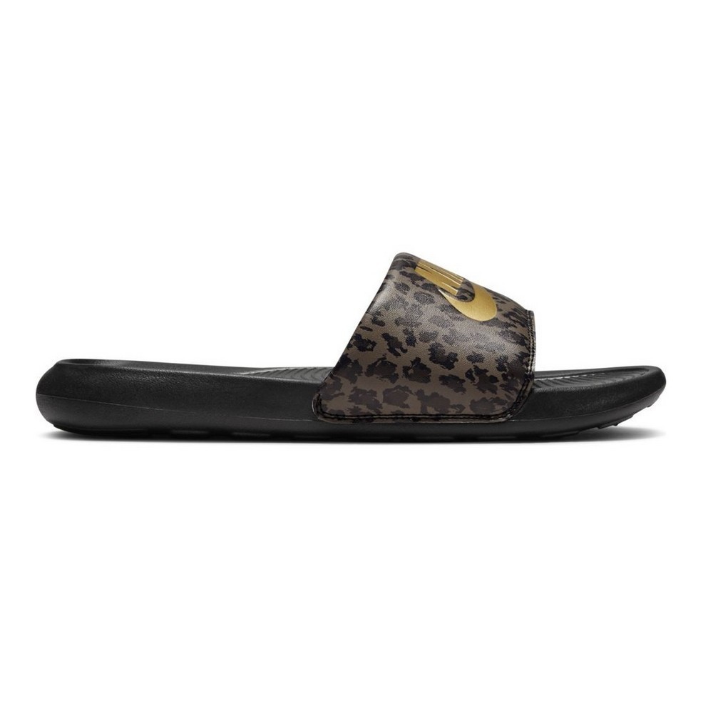 CHINELO NIKE VICTORI ONE SLIDE PRINT PRETO COM MARROM FEMININO