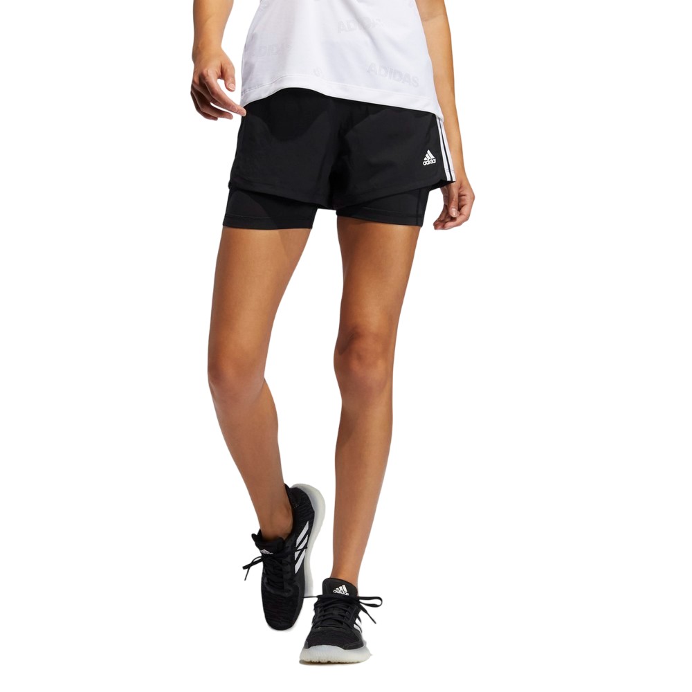 Short adidas pacer 3 listras 2 em 1 preto feminino :: Amil Esportes