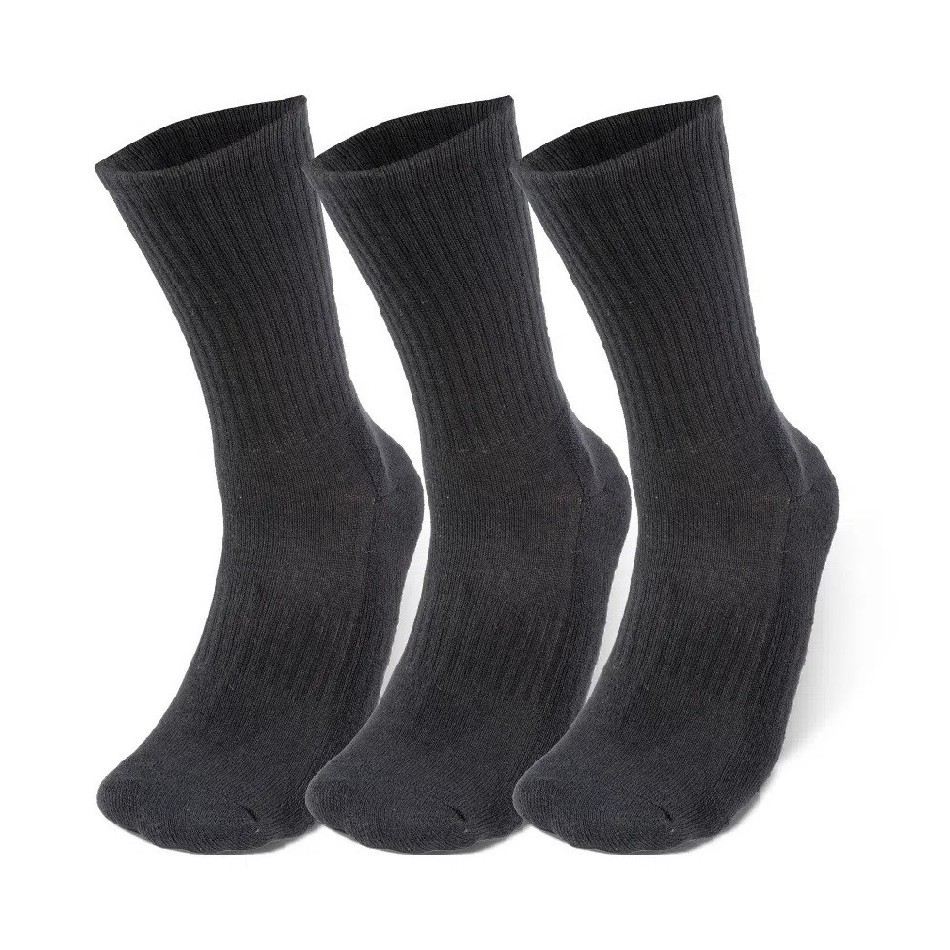MEIA UNDER ARMOUR CORE COTTON CREW 3 PARES PRETA
