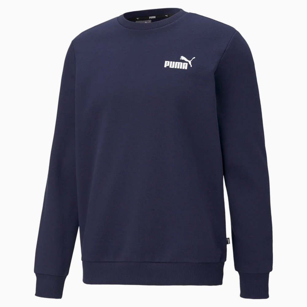 Casaco de moletom puma ess small logo crew azul marinho masculino