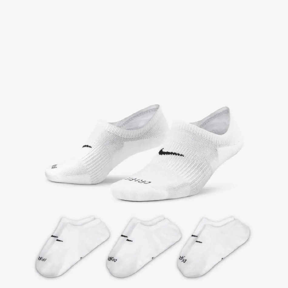 MEIA NIKE EVERYDAY PLUS CUSH FOOTIE 3 PARES BRANCA