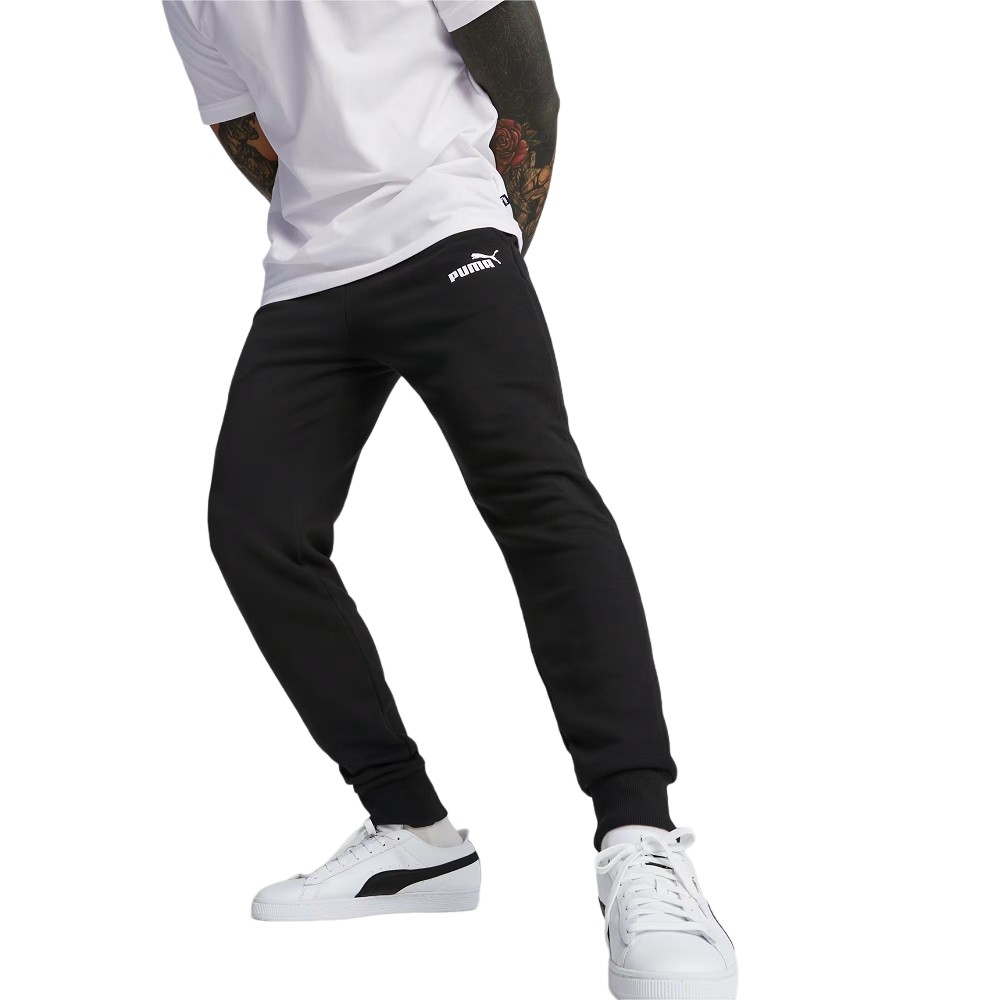 CALÇA DE MOLETOM PUMA ESSENTIALS LOGO PANTS PRETA MASCULINA