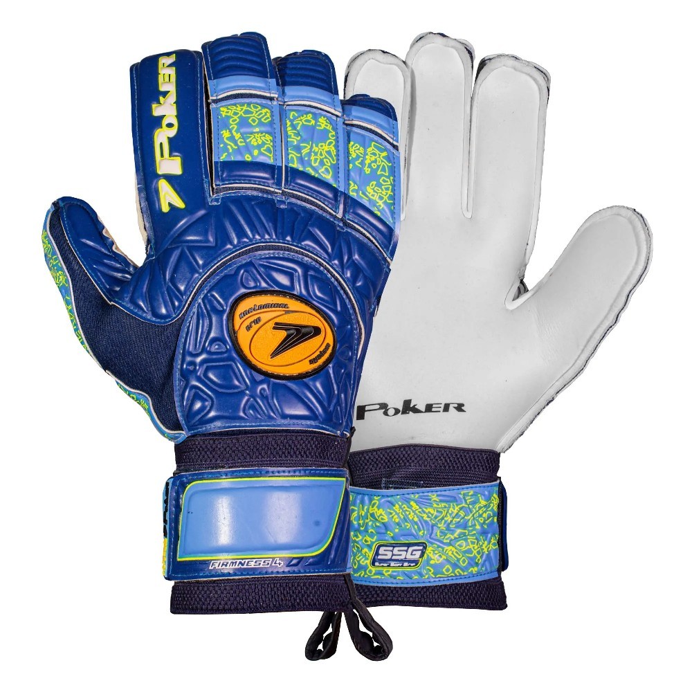LUVA POKER PROFISSIONAL FIRMNESS 4 AZUL MARINHO COM VERDE
