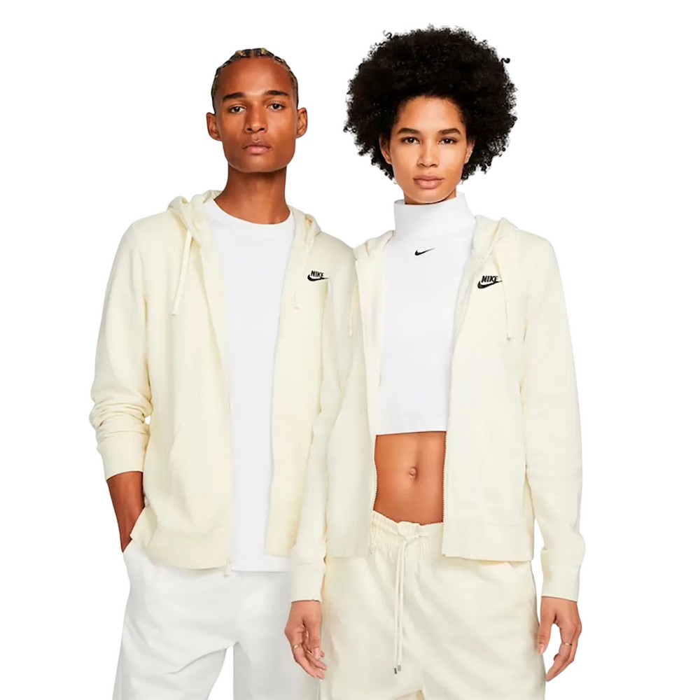 CASACO DE MOLETOM NIKE NSW CLUB HOODIE MARFIM FEMININO
