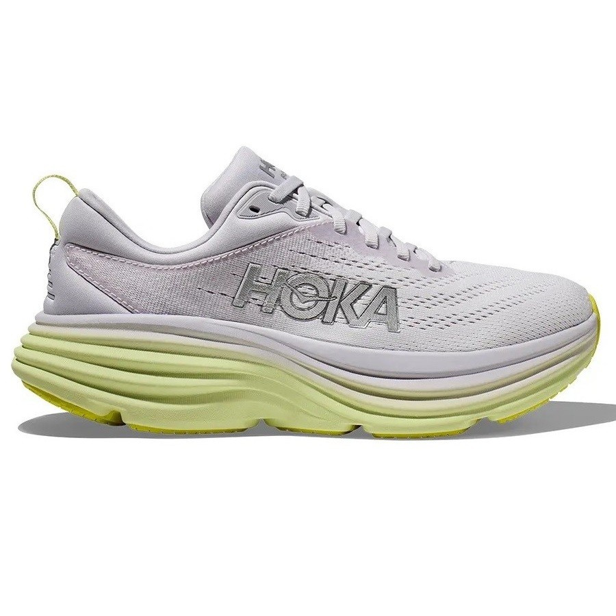 Tênis hoka bondi 8 cinza com verde feminino :: Amil Esportes