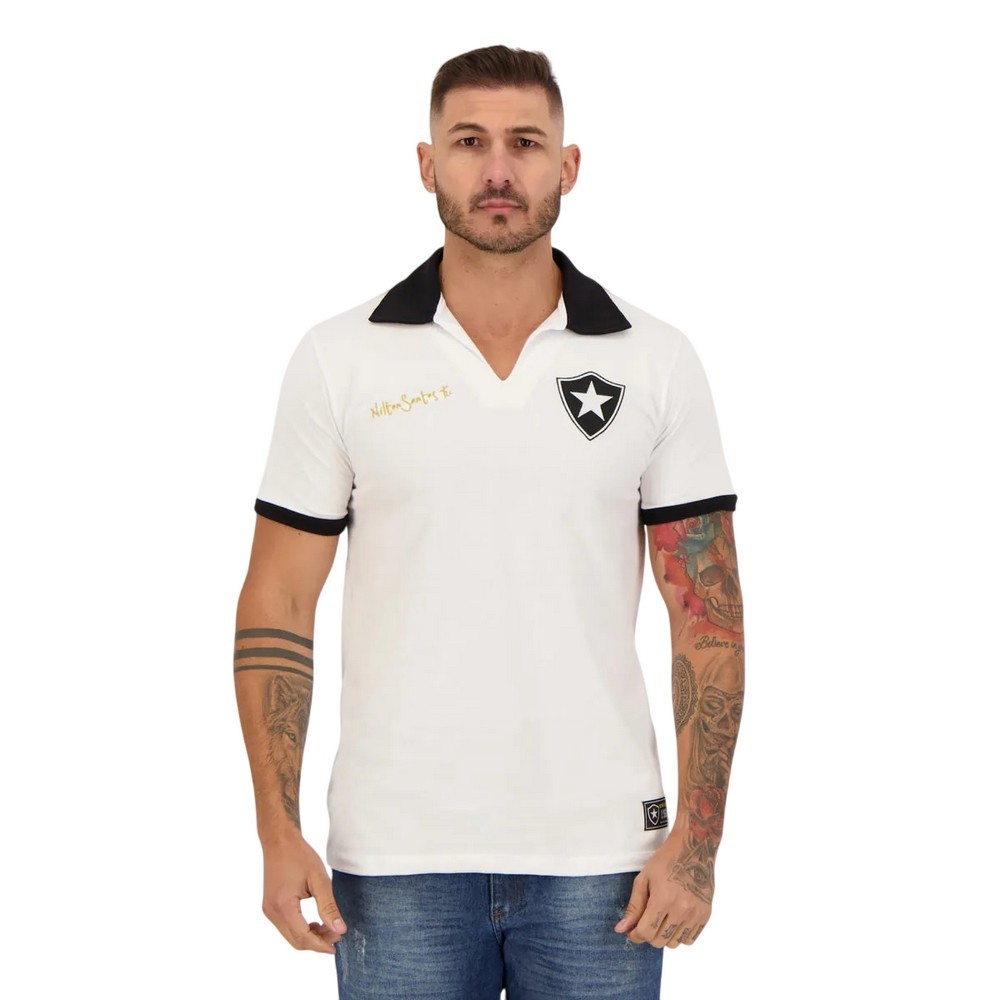 CAMISA RETRÔMANIA BOTAFOGO NILTON SANTOS BRANCA MASCULINA