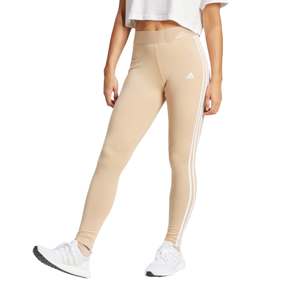 CALÇA LEGGING ADIDAS 3 STRIPES BEGE FEMININA