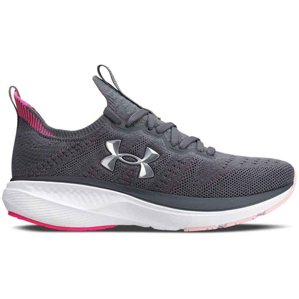 TÊNIS UNDER ARMOUR UA CH. SLIGHT 2 CINZA COM ROSA FEMININO