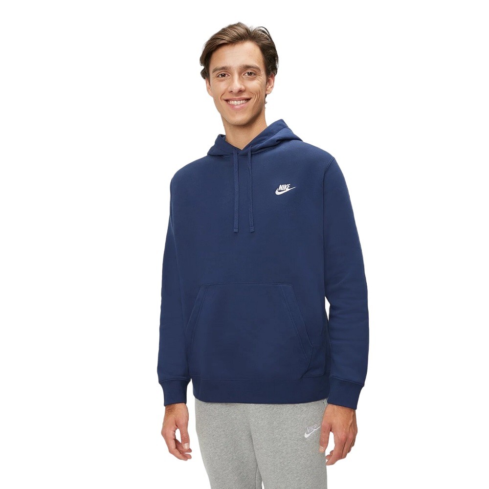 CASACO DE MOLETOM NSW CLUB FLEECE HOODIE AZUL MARINHO MASCULINO