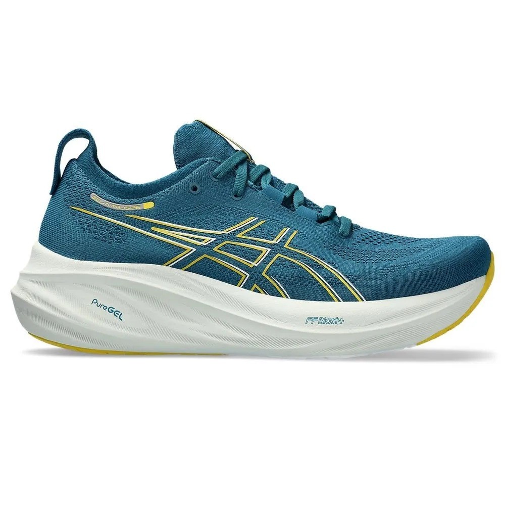 TÊNIS ASICS GEL-NIMBUS 26 VERDE COM AMARELO MASCULINO