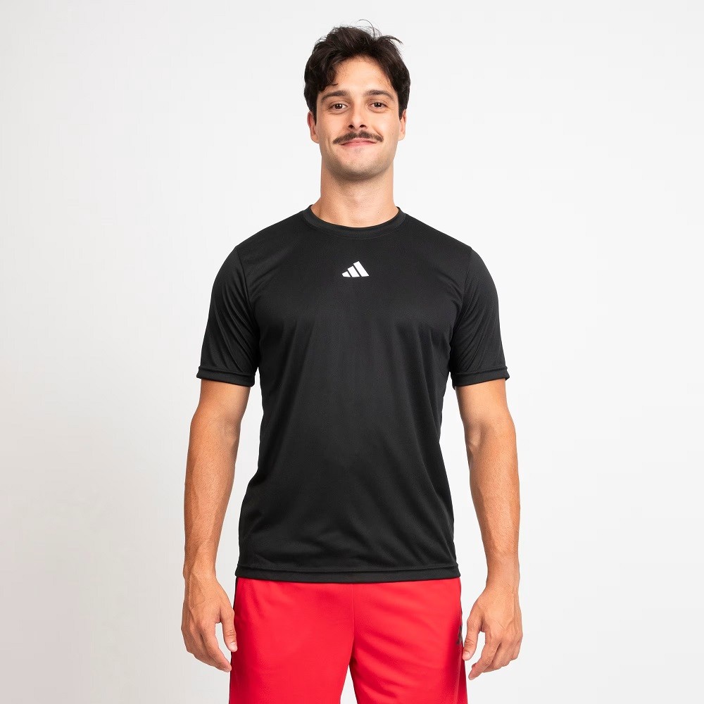 Camiseta adidas treino básica preta masculina :: Amil Esportes