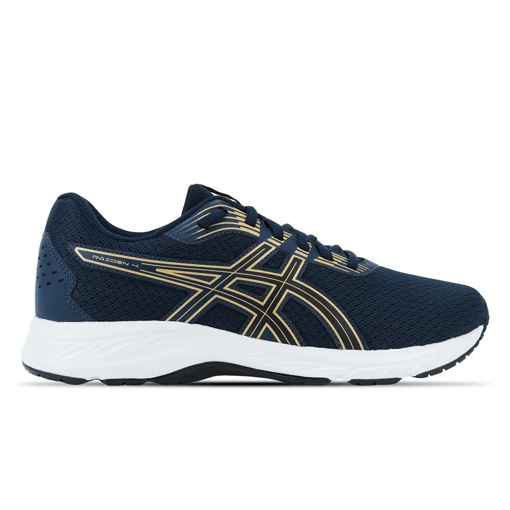 TÊNIS ASICS RAIDEN 4 AZUL MARINHO COM LARANJA MASCULINO