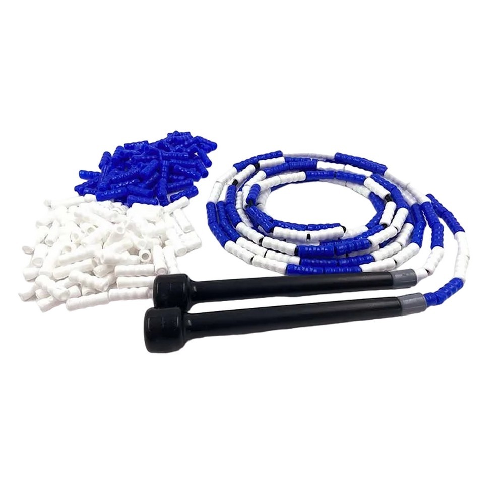 CORDA DE PULAR PROTTECTOR SEGMENTADA BRANCA COM AZUL