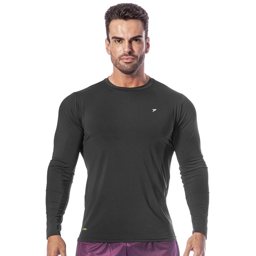 CAMISETA POKER FATOR DE PROTEÇÃO COMFORT II UV 50+ PRETA MASCULINA