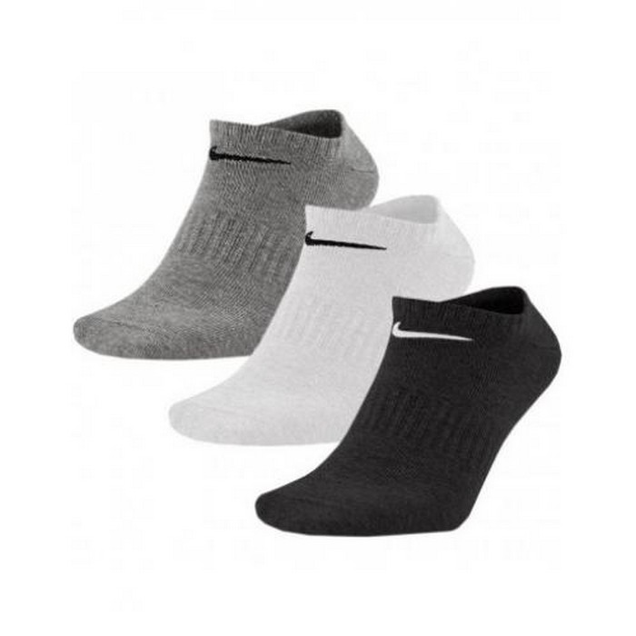 MEIA NIKE EVERYDAY LTWT NS BRANCA, PRETA E CINZA