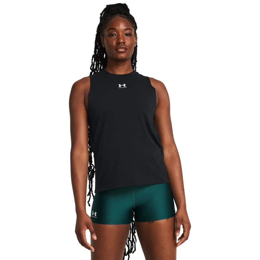 REGATA UNDER ARMOUR CAMPUS MUSCLE TANK PRETA FEMININA