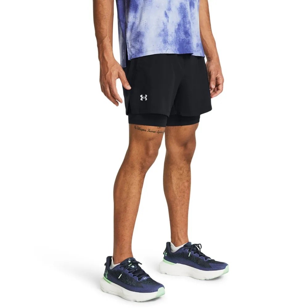 SHORT UNDER ARMOUR LAUNCH 5'' 2-IN-1 PRETO MASCULINO