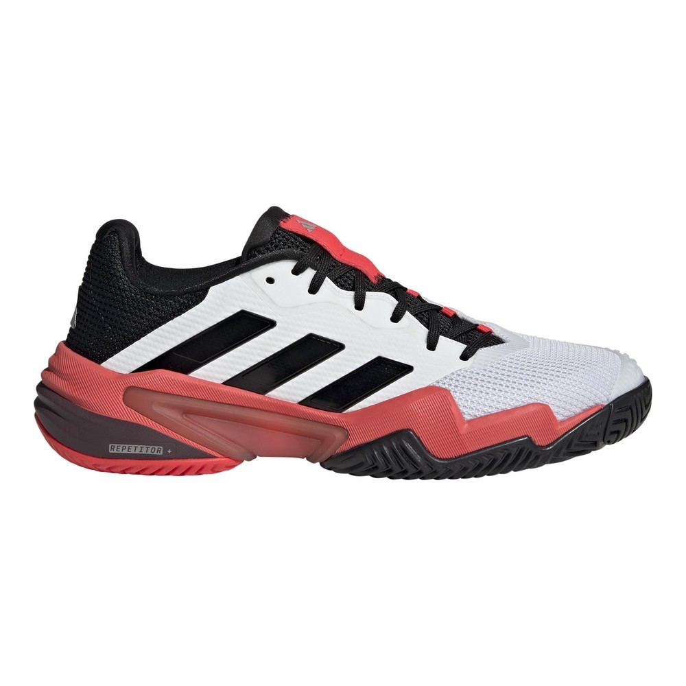 Tênis adidas barricade 13 branco com preto e vermelho masculino