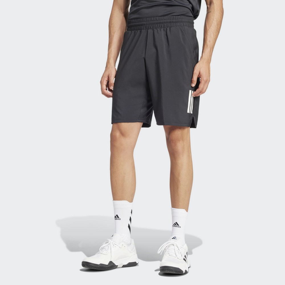 SHORT ADIDAS CLUB TENNIS 3 LISTRAS PRETO MASCULINO