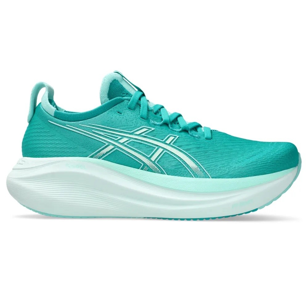 Tênis asics gel-nimbus 27 verde com azul feminino :: Amil Esportes