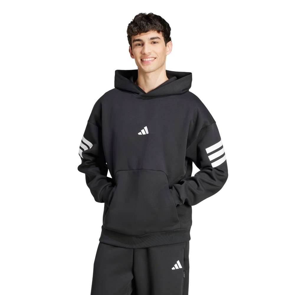 Casaco de moletom adidas future icon preto com branco masculino