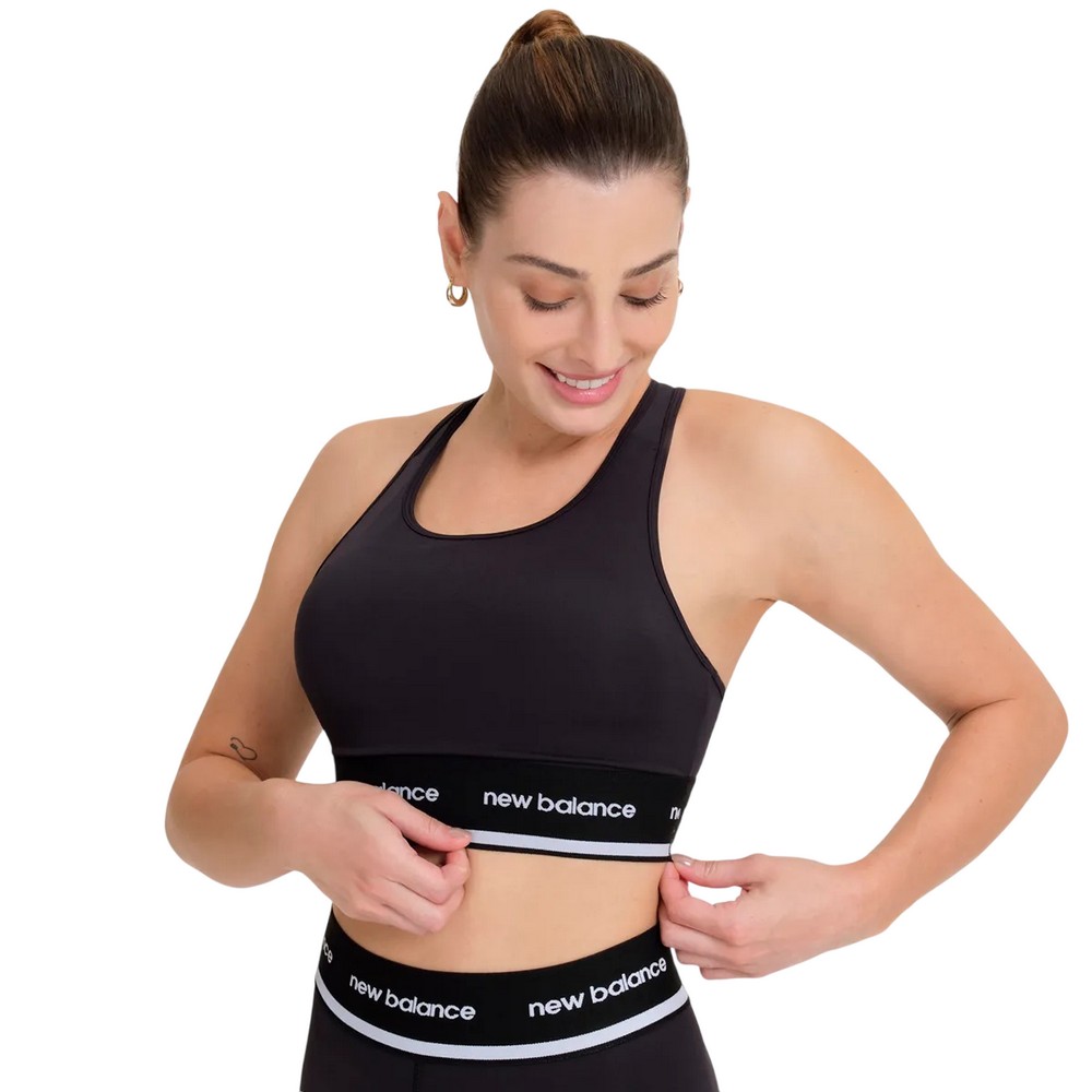 TOP NEW BALANCE SPORT ESSENTIALS ACTIVE PRETO FEMININO