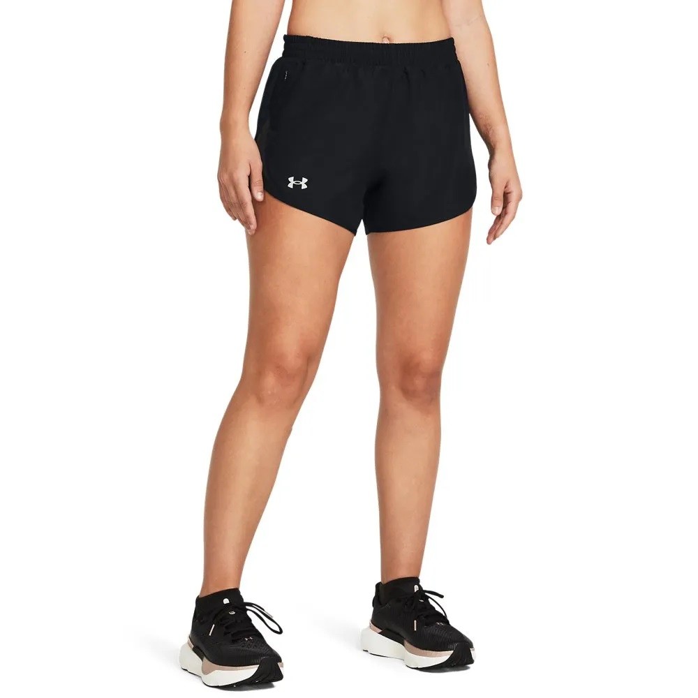 SHORT UNDER ARMOUR FLY BY 3 PRETO FEMININO