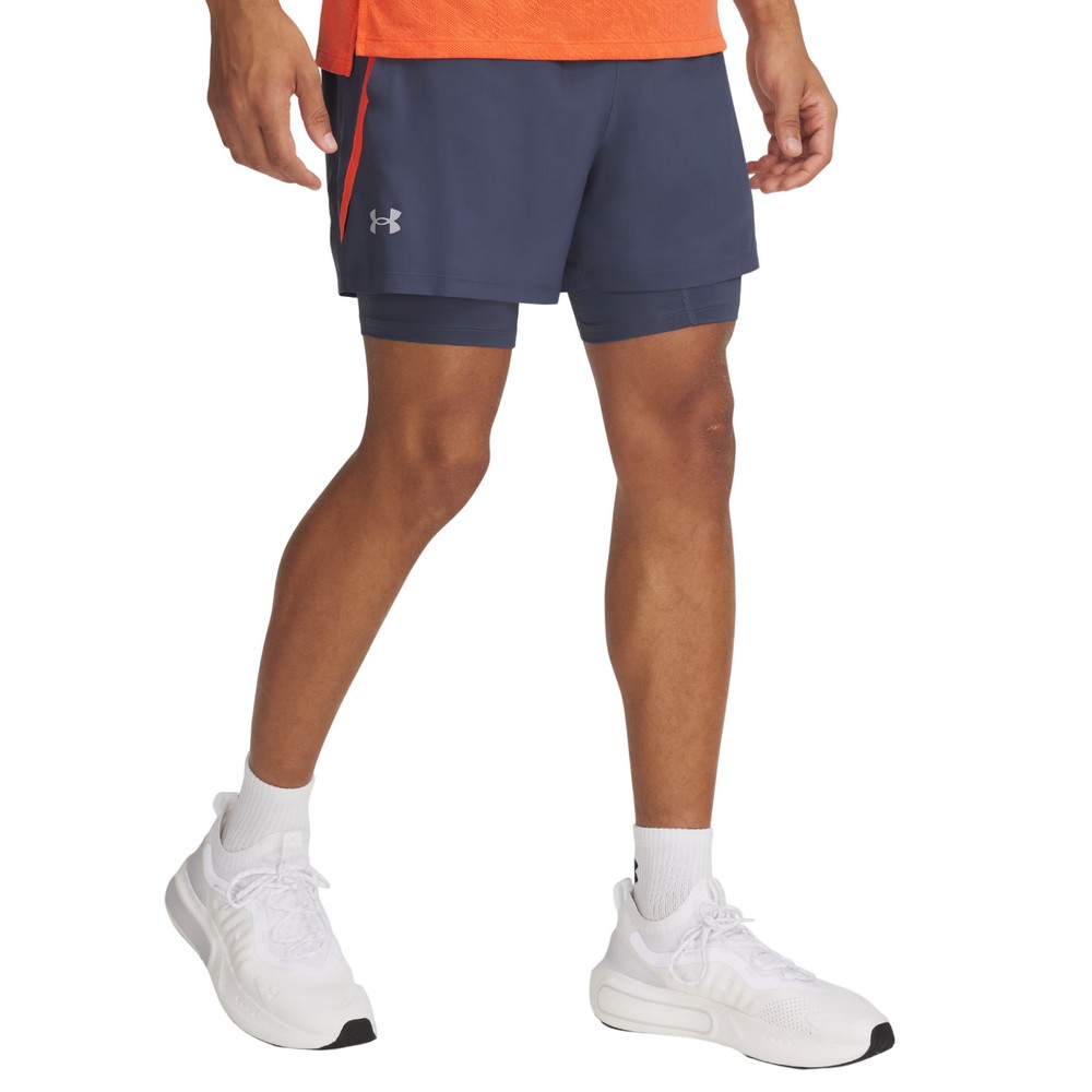 SHORT UNDER ARMOUR LAUNCH 5'' 2-IN-1 AZUL MASCULINO