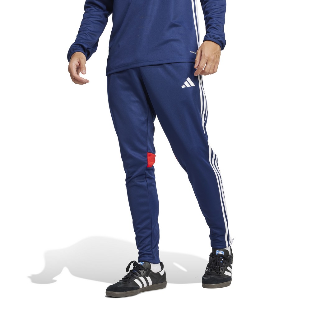 CALÇA ADIDAS TIRO ESSENTIALS AZUL MARINHO COM VERMELHO MASCULINA