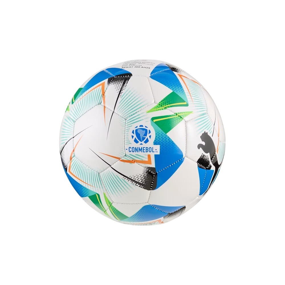 BOLA PUMA MINI CUMBRE CONMEBOL BRANCA COM AZUL E VERDE