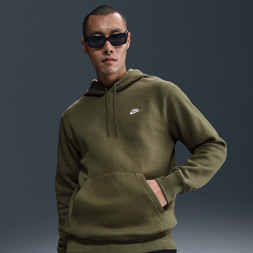 CASACO DE MOLETOM NIKE CLUB BB PO VERDE MASCULINO