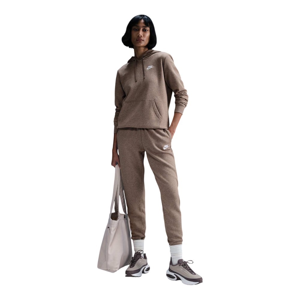 Casaco de moletom nike nsw club flc std po hdy marrom feminino