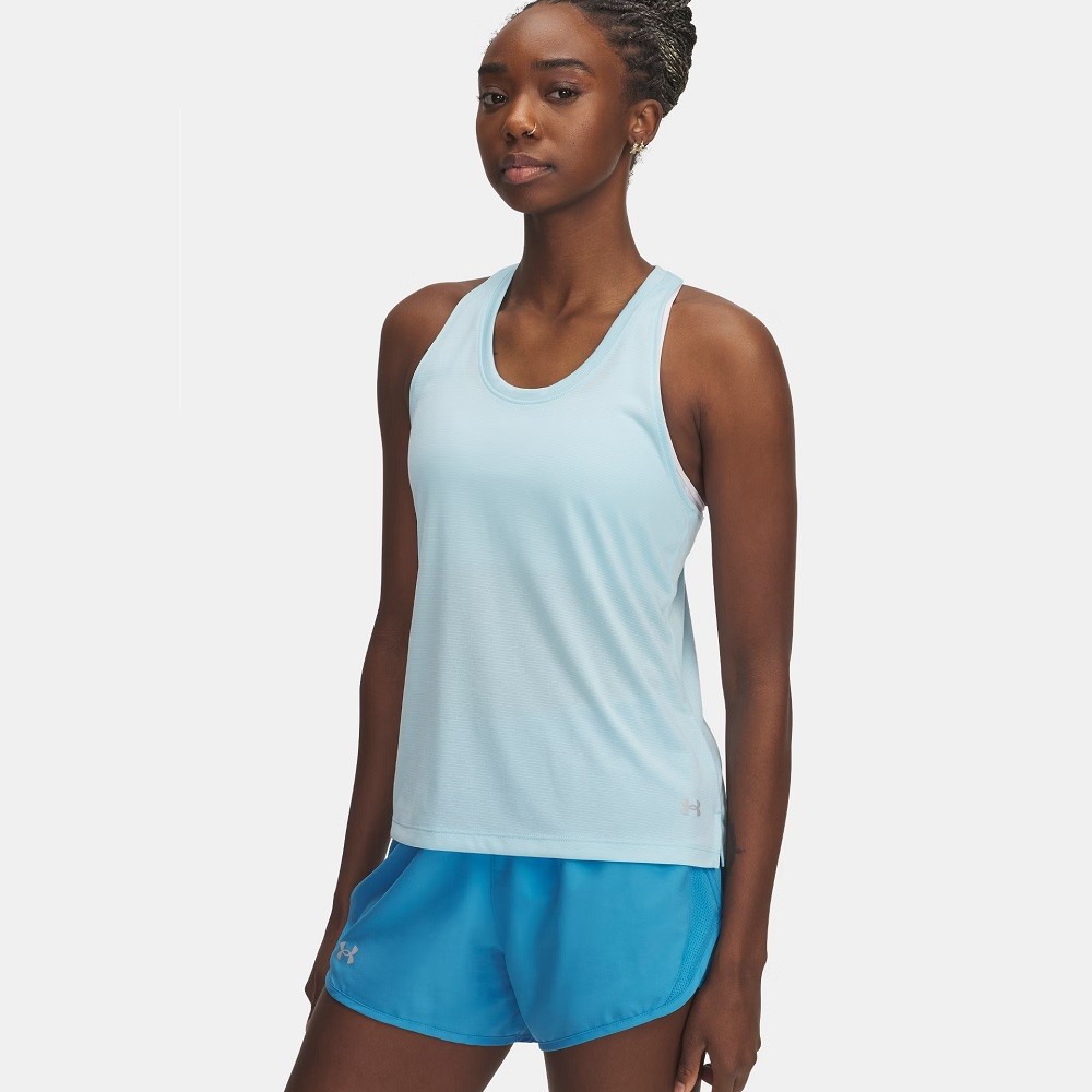 REGATA UNDER ARMOUR LAUNCH SINGLET AZUL FEMININA
