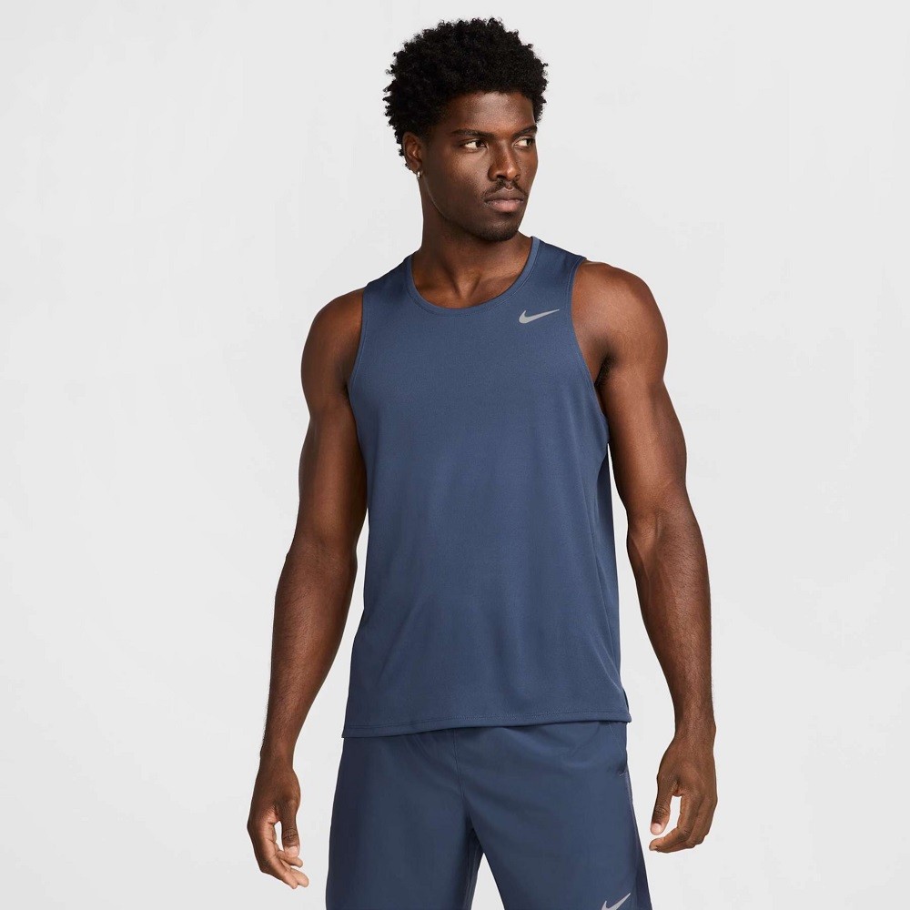 REGATA NIKE NK DF MILER TANK AZUL MARINHO MASCULINA