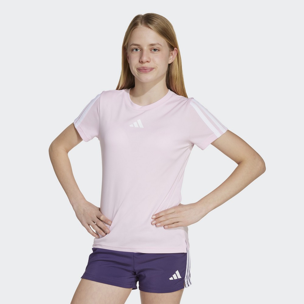 Camiseta adidas stripes junior rosa juvenil :: Amil Esportes - Main Image