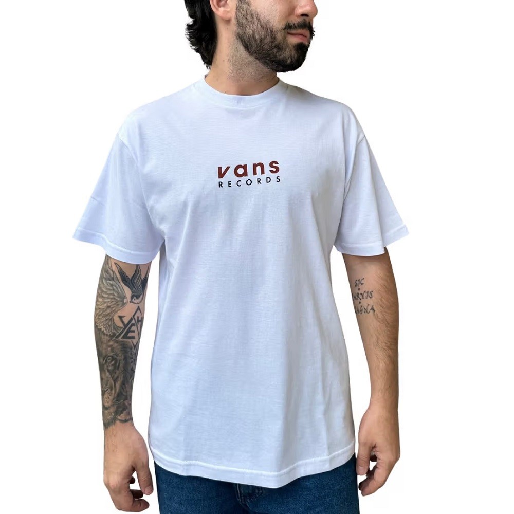 CAMISETA VANS RECORDS SS BRANCA MASCULINA