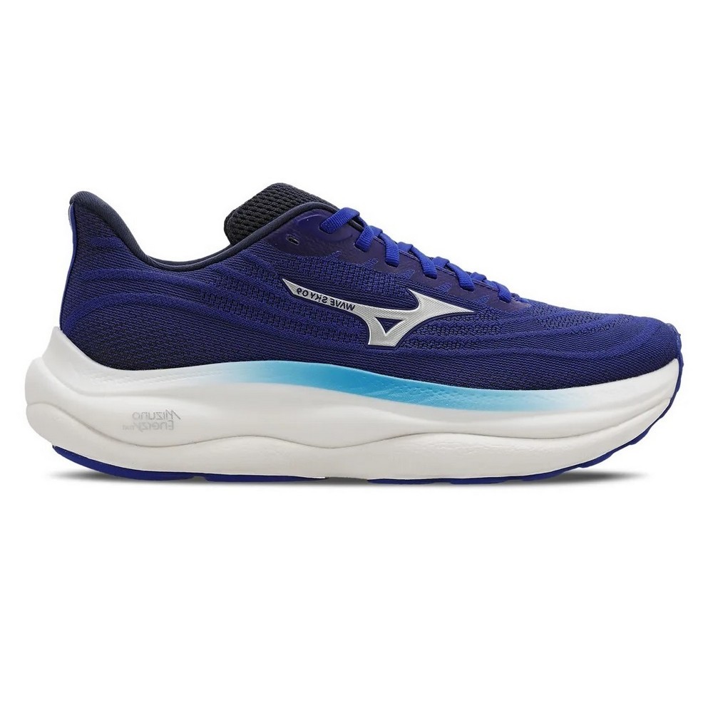 TÊNIS MIZUNO WAVE SKY 9 AZUL MARINHO COM BRANCO MASCULINO