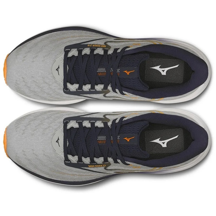 Tênis mizuno wave rider 29 cinza com laranja masculino :: Amil