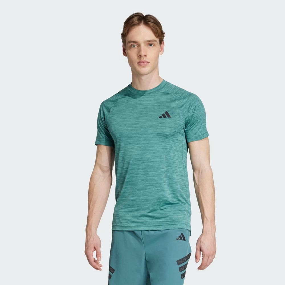 CAMISETA ADIDAS TREINO GYM VERDE MASCULINA