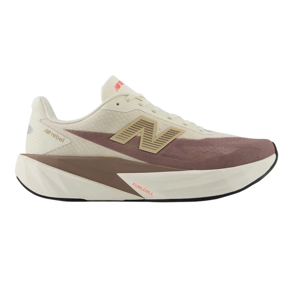 TÊNIS NEW BALANCE FUELCELL REBEL V5 BEGE COM MARROM MASCULINO