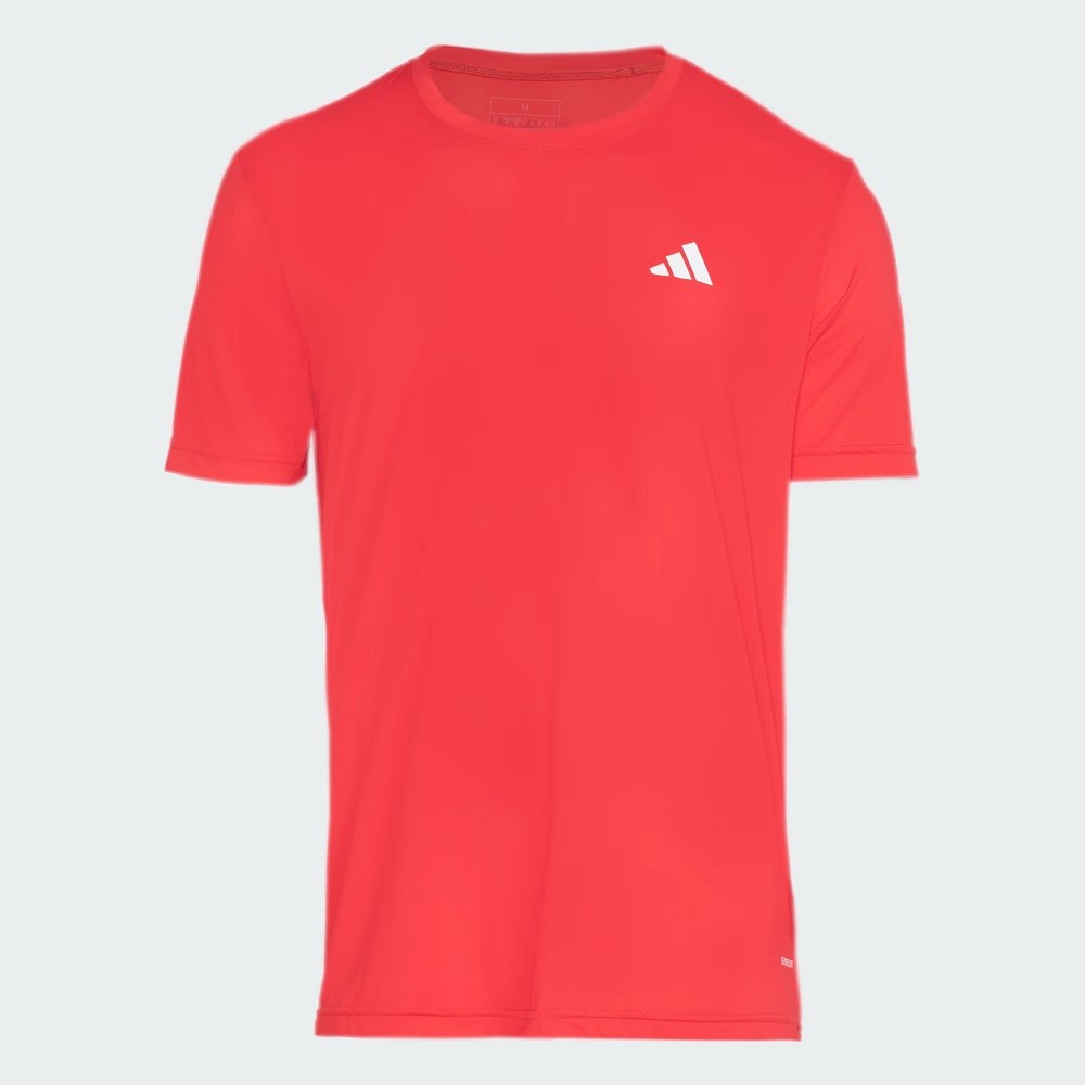 CAMISETA ADIDAS OWN THE RUN 3 LISTRAS VERMELHA MASCULINA