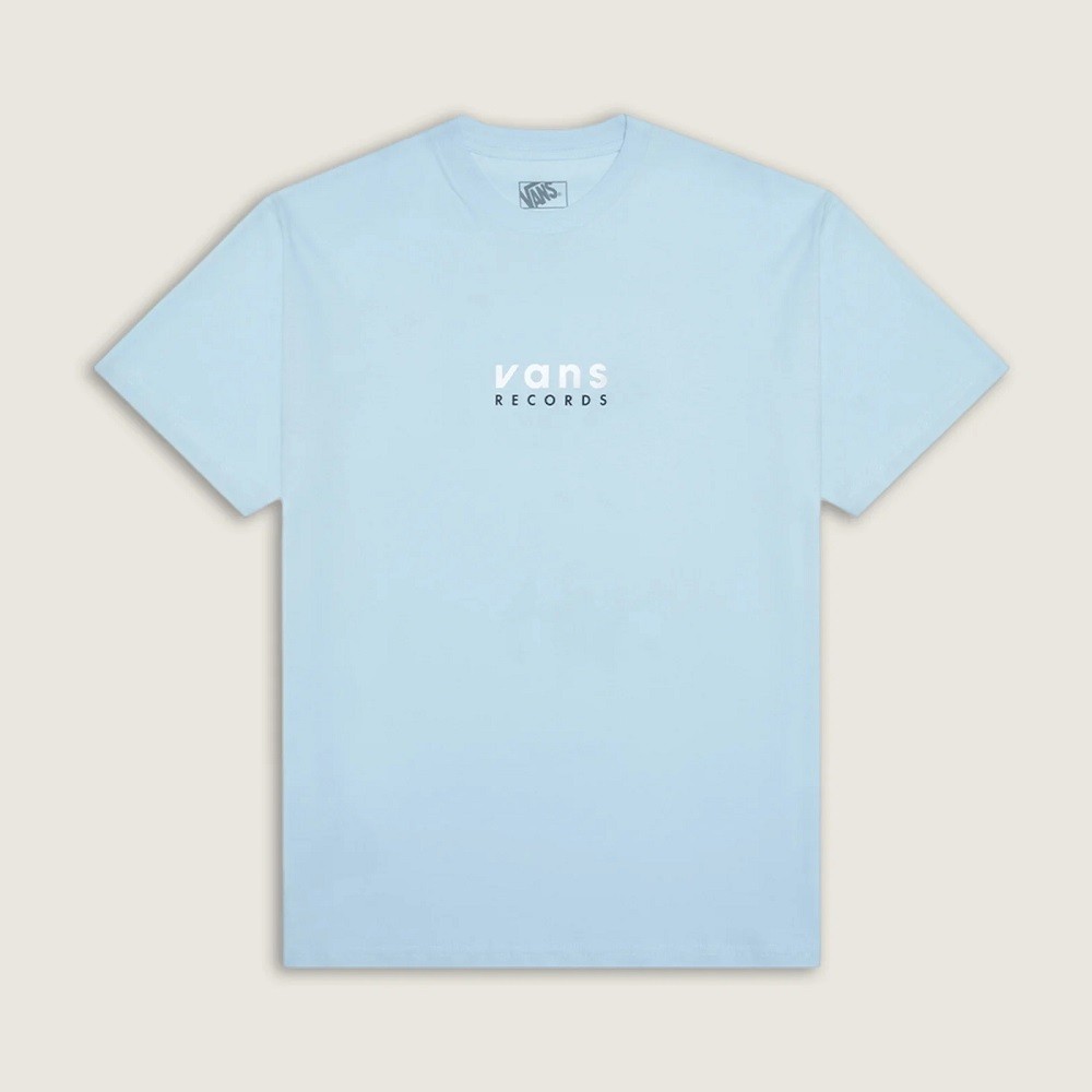 CAMISETA VANS RECORDS SS AZUL CLARO MASCULINA