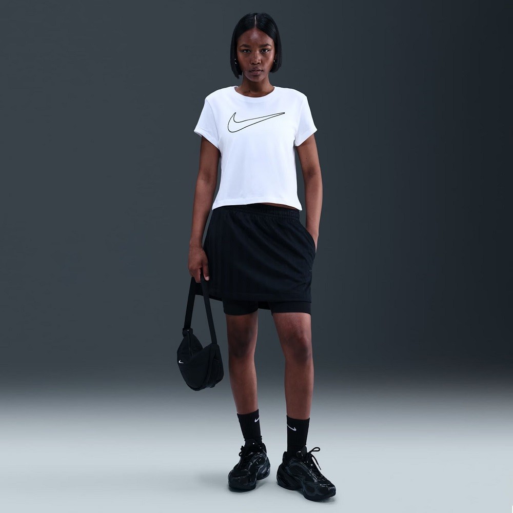 CROPPED NIKE CLUB SS TEE HBR MD OFF WHITE FEMININO