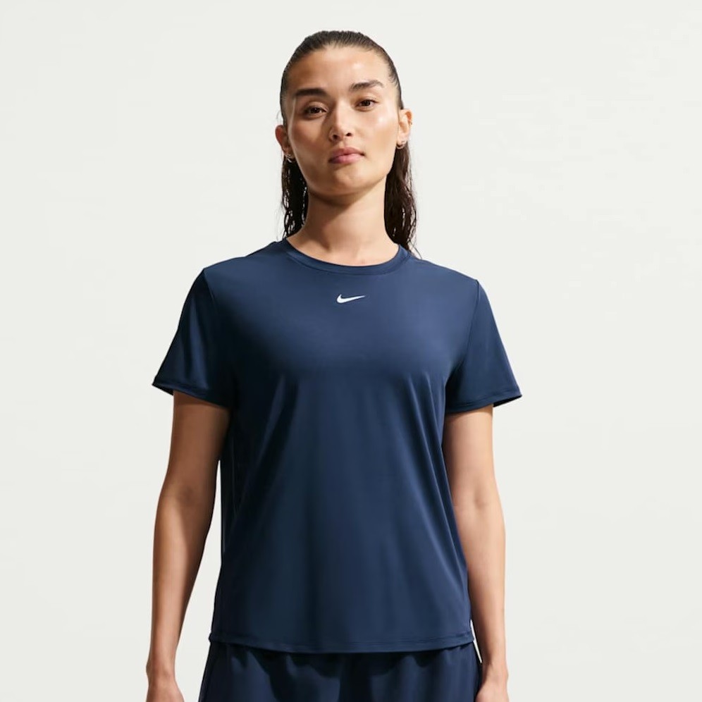 CAMISETA NIKE ONE CLASSIC DF AZUL MARINHO FEMININA
