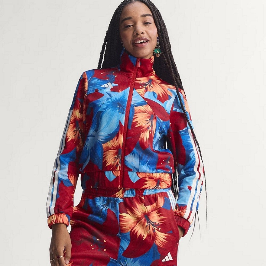 JAQUETA ADIDAS FARM TIRO TT VERMELHA COM AZUL FEMININA