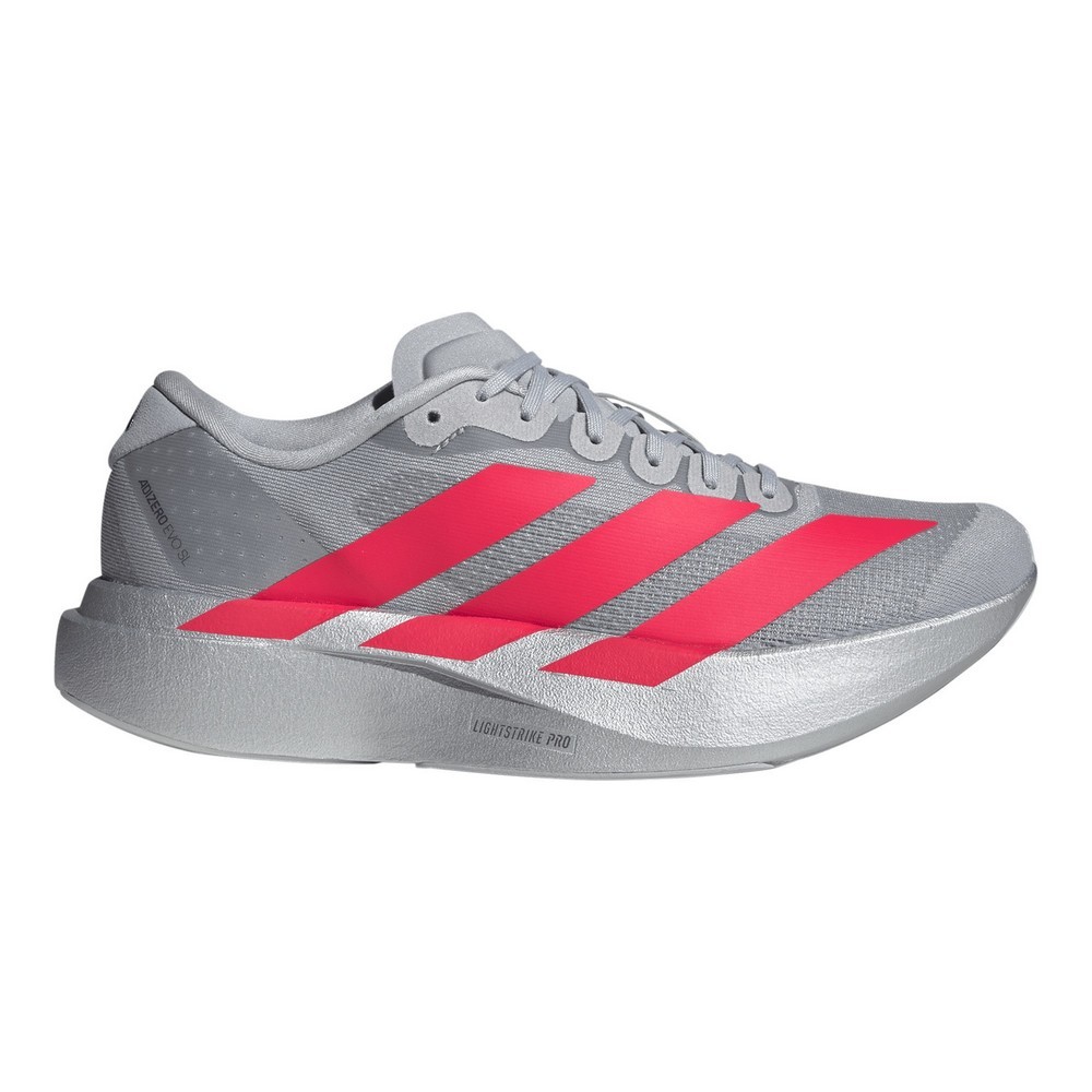 TÊNIS ADIDAS ADIZERO EVO SL CINZA COM VERMELHO FEMININO