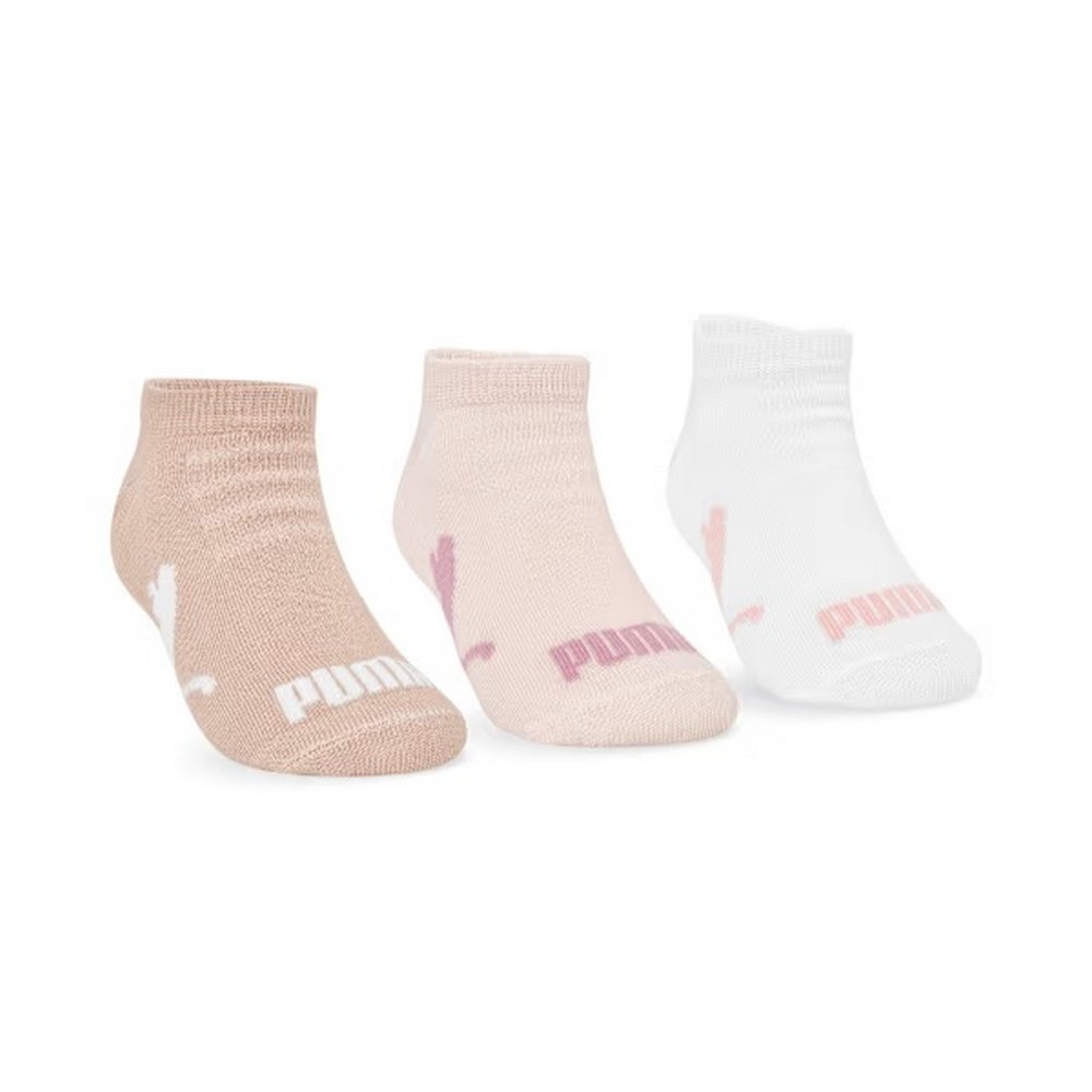 MEIA PUMA SAPATILHA 3 PARES ROSA JUVENIL