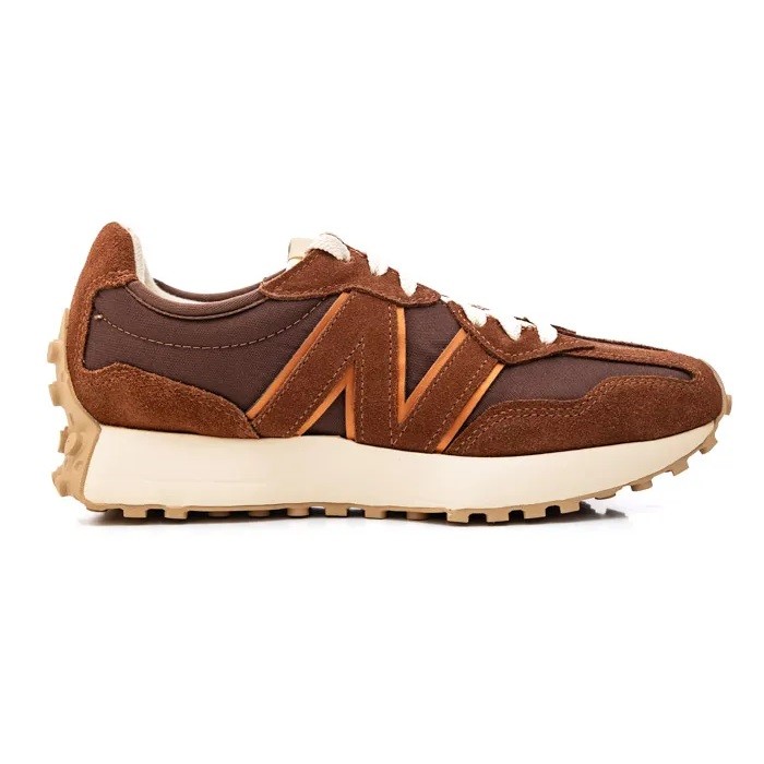 TÊNIS NEW BALANCE 327V1 MARROM COM BEGE FEMININO
