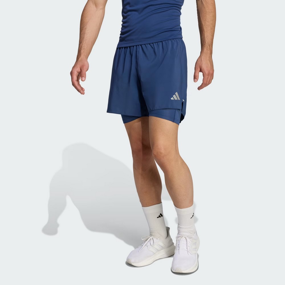 SHORT ADIDAS ADI365 RUNNING ESSENTIALS 2IN1 AZUL MASCULINO